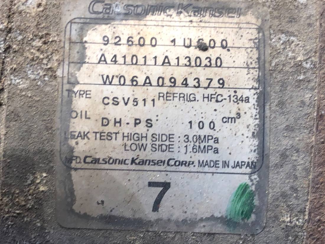 Компресор кондиціонера Nissan Tiida 926001U600 — фото деталі 5