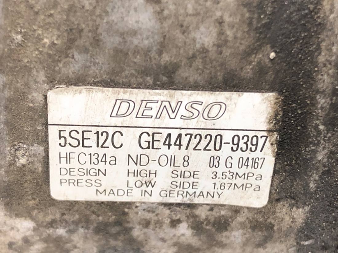 Компресор кондиціонера Toyota Avensis T25 447220-9397 — фото деталі 3