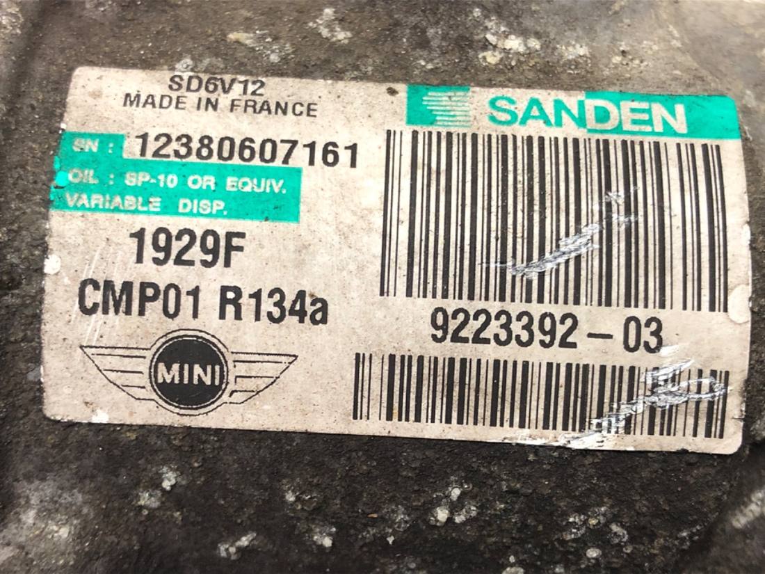 Компресор кондиціонера Mini Mini R56 9223392 — фото деталі 4