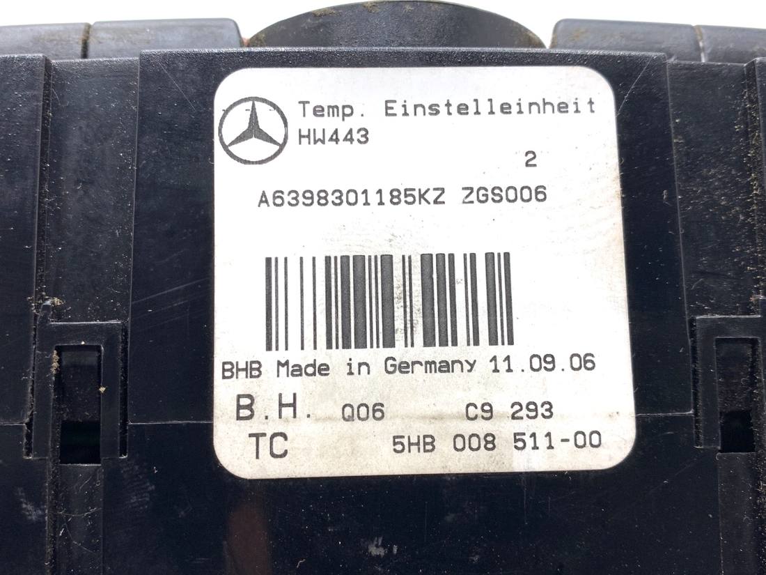 Блок управления печкой климат Mercedes Vito 6398301185 — фото детали 5