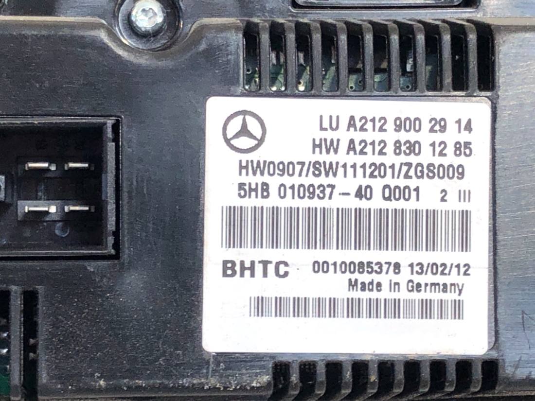 Блок керування пічкою клімат Mercedes E W212 A2129002914 — фото деталі 5
