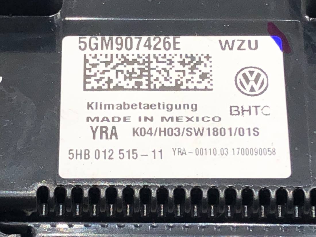 Блок керування пічкою клімат Volkswagen Golf 7 5GM907426E — фото деталі 4