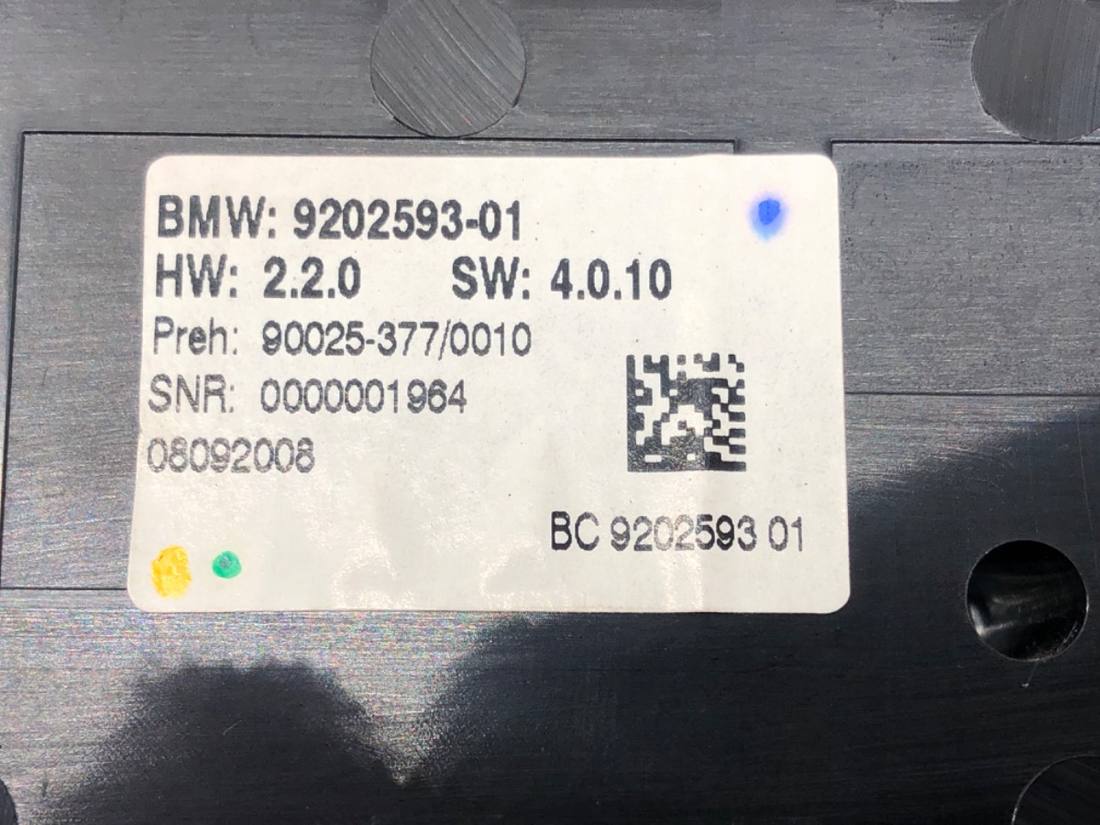 Блок керування пічкою клімат BMW 7 F01 9202593 — фото деталі 4